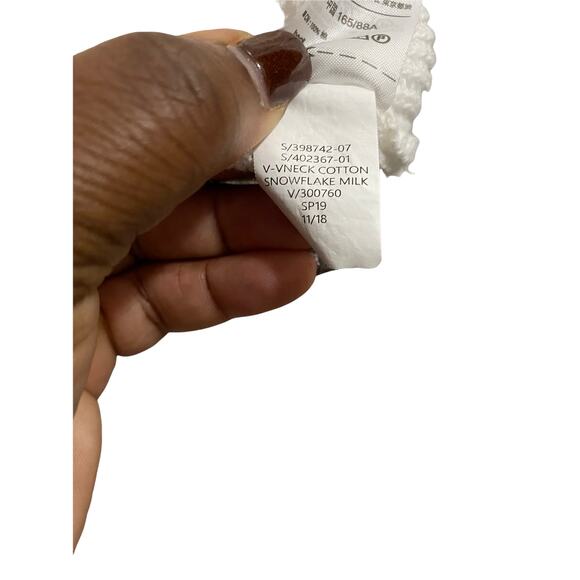 Gap Sweater Women's V-Neck White Basic Long Sleeve Cable Knit Cabin Small - Picture 6 of 10